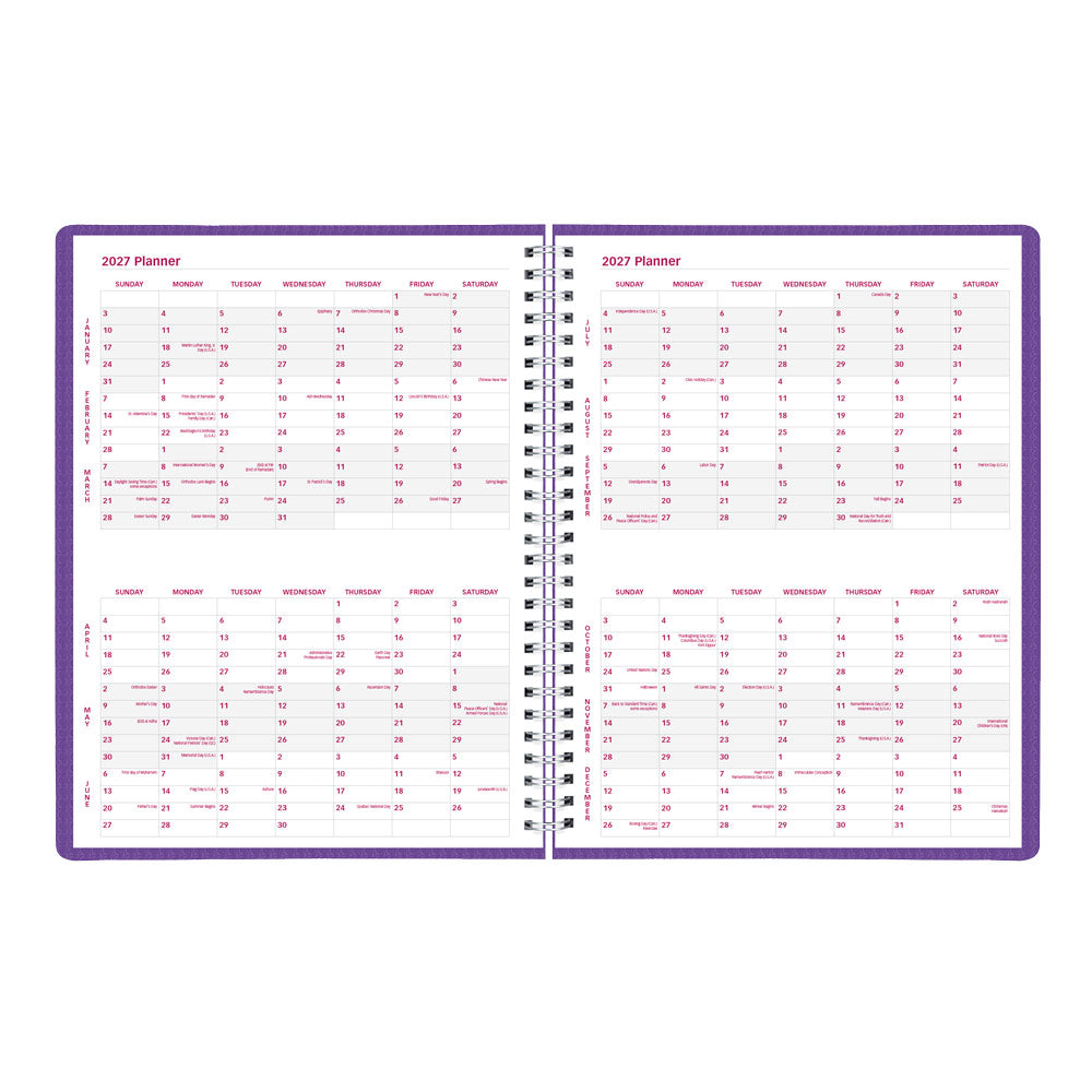 DuraFlex Weekly Appointment Book, 2027, English Purple CB950V.PUR-27 Brownline Canada