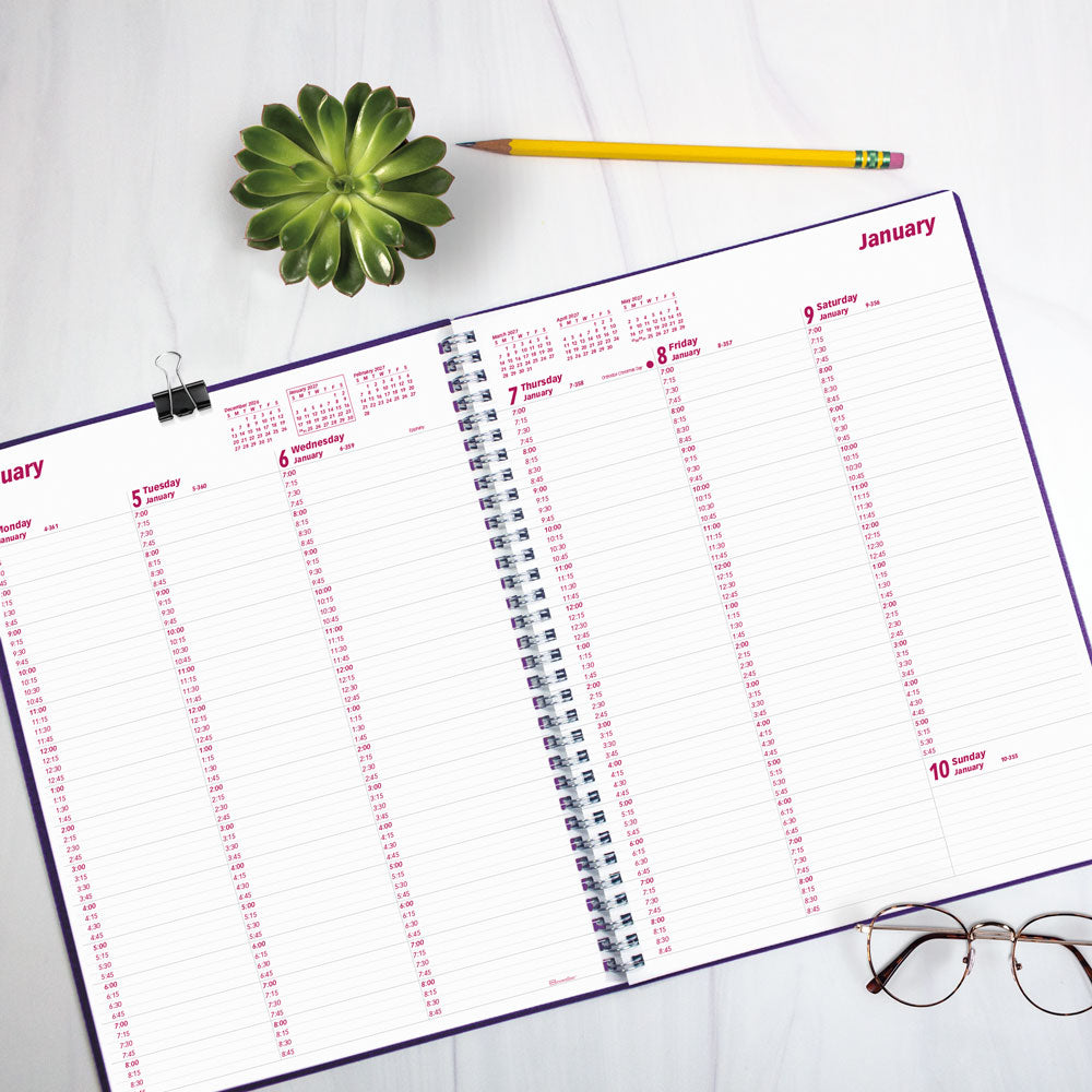 DuraFlex Weekly Appointment Book, 2027, English Purple CB950V.PUR-27 Brownline Canada