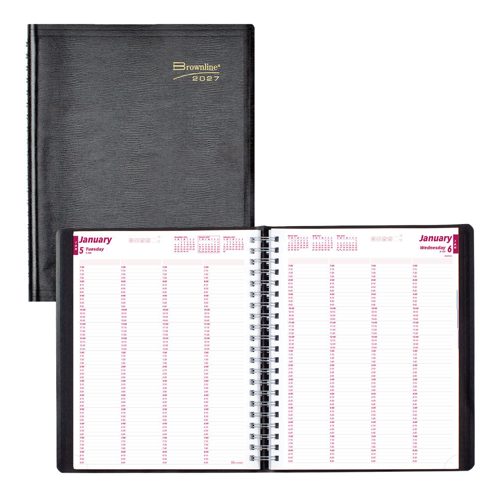 Essential Daily Four-Column Appointment Book, 2027, English, Black CB960.BLK-27 Brownline Canada
