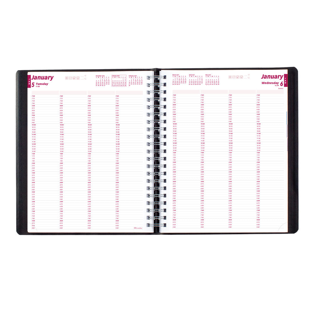 Essential Daily Four-Column Appointment Book, 2027, English, Black CB960.BLK-27 Brownline Canada