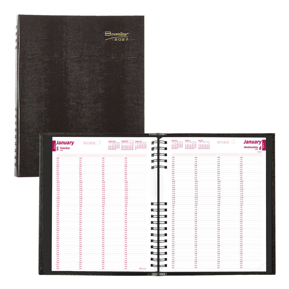 CoilPro™ Daily Four-Column Appointment Book, 2027, English, Black CB960C.BLK-27 Brownline Canada