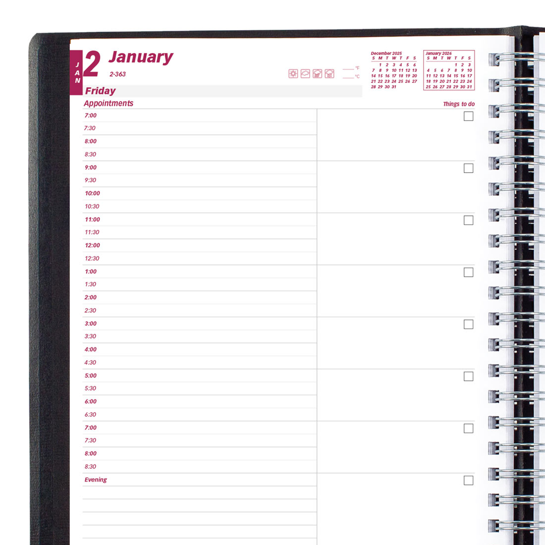 Brownline Essential Daily Planner 2026, English, Black CB965.BLK-26