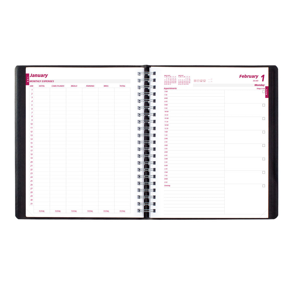 Essential Daily Appointment Book, 2027, English, Black CB965.BLK-27 Brownline Canada