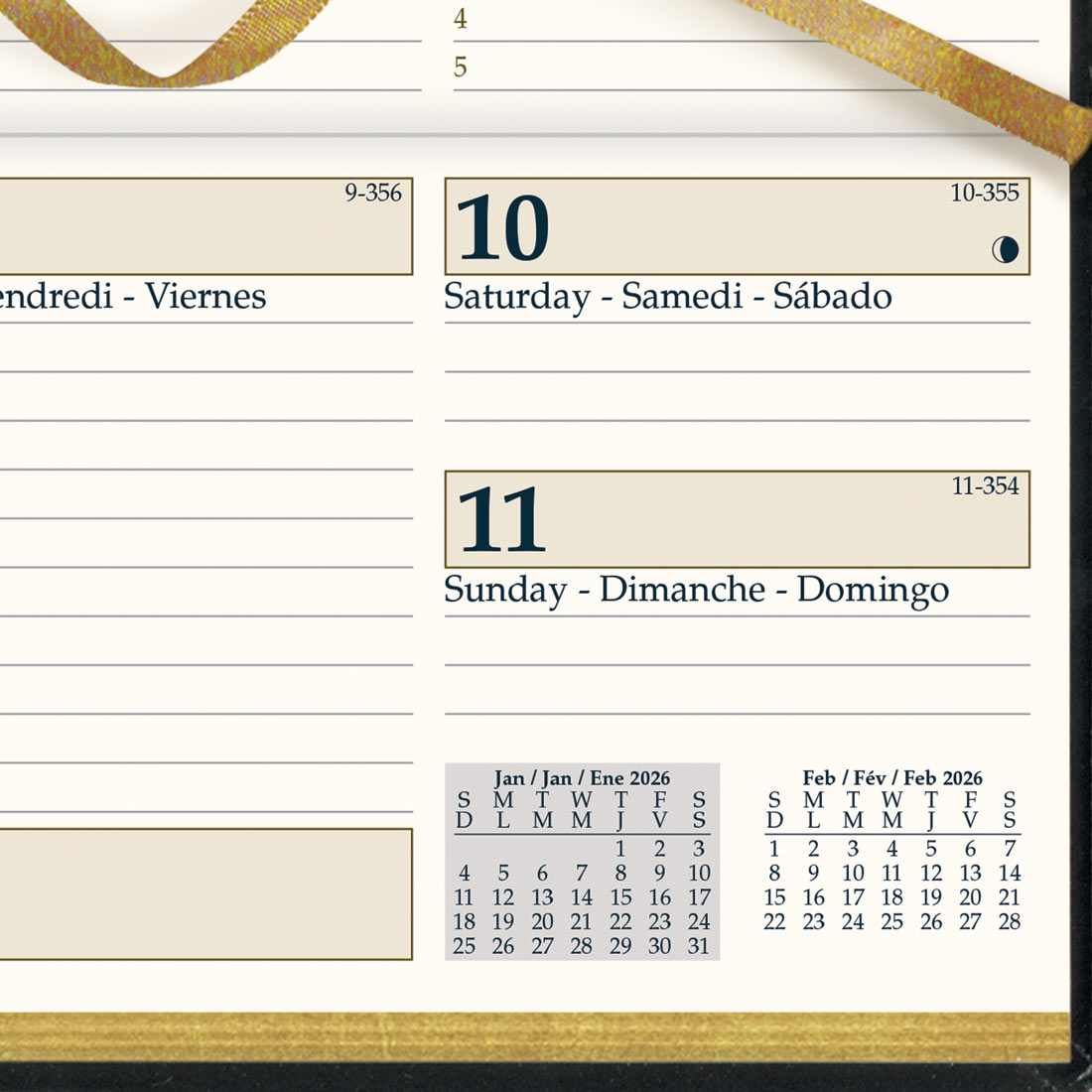 Brownline Executive Weekly Pocket Planner 2026, Trilingual, Black CBE306-26