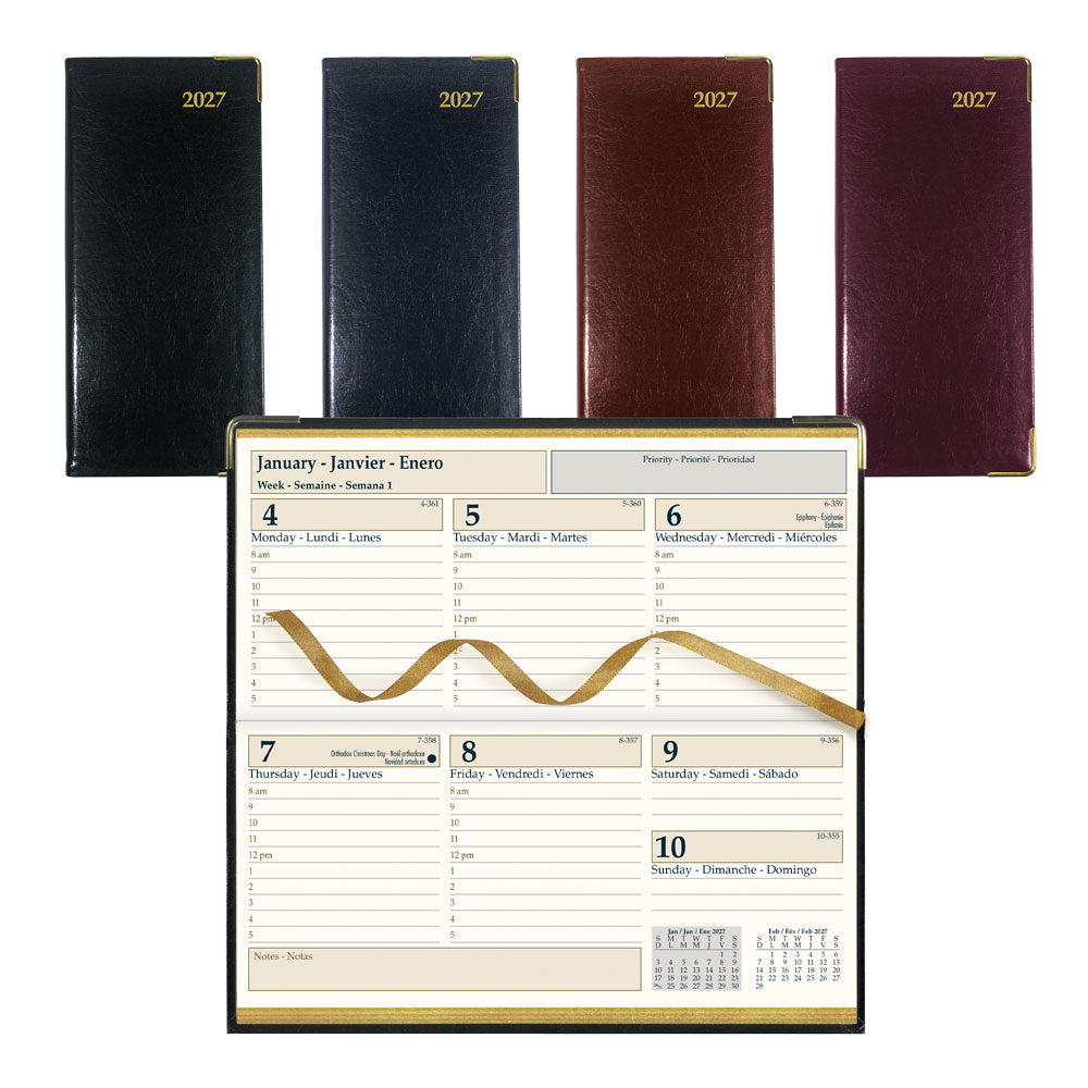 Brownline Executive Weekly Appointment Book, 2027 - Trilingual, Assorted CBE306.ASX-27