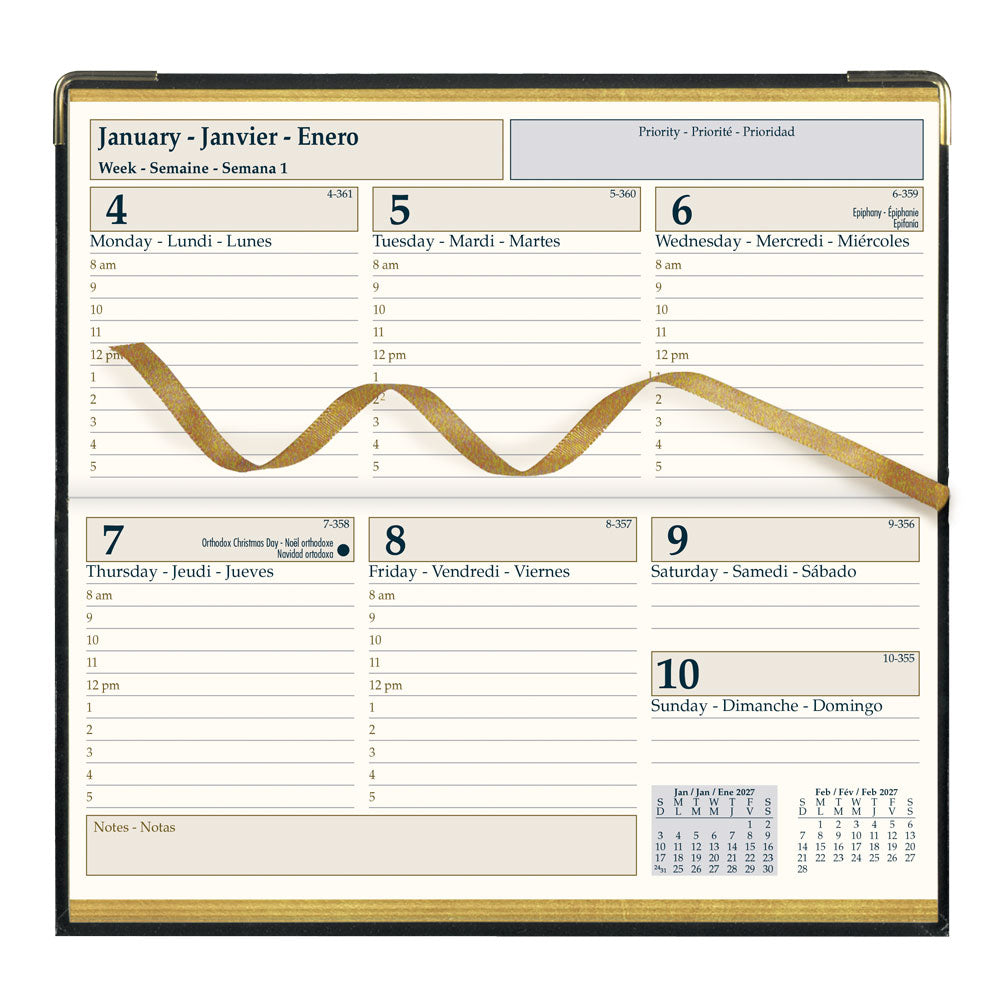 Executive Weekly Appointment Book, 2027, Trilingual, Black CBE306-27 Brownline Canada