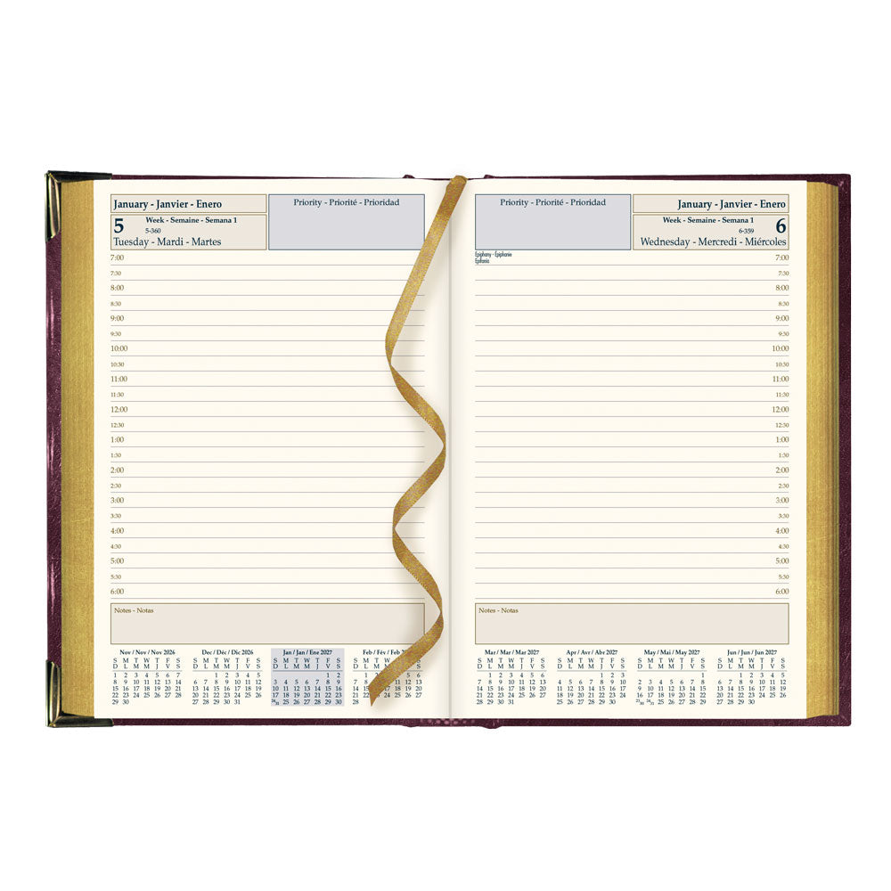 Executive Daily Appointment Book, 2027, Trilingual, Assorted CBE504.ASX-27 Brownline Canada