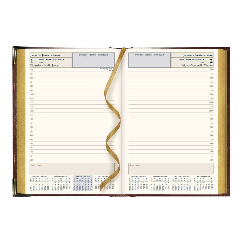 Executive Daily Appointment Book, 2027, Trilingual, Assorted CBE504.ASX-27 Brownline Canada