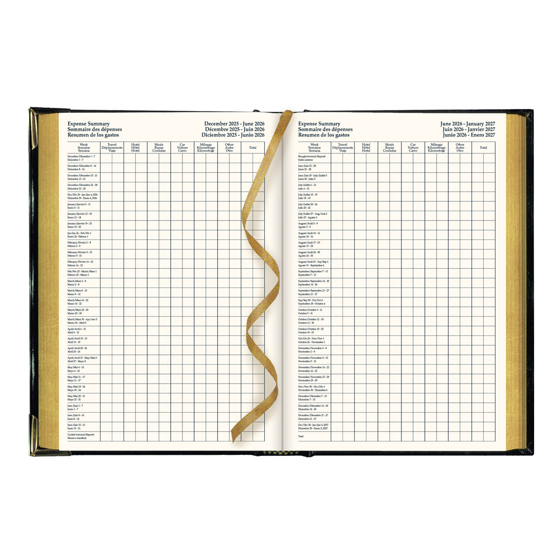 Executive Daily Planner 2026, Trilingual, Black (CBE504-26)