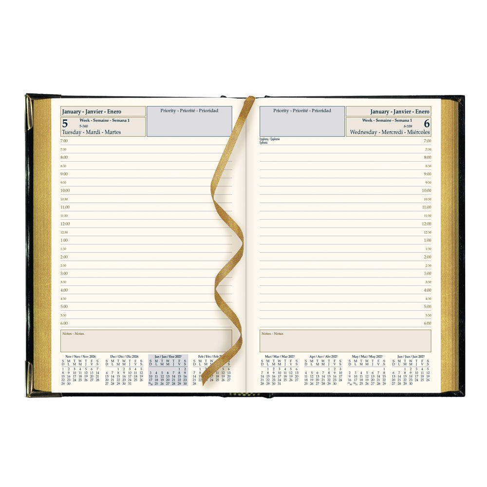 Executive Daily Appointment Book, 2027, Trilingual, Black CBE504-27 Brownline Canada