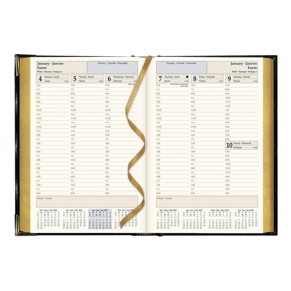 Executive Weekly Appointment Book, 2027, Trilingual, Black CBE507-27 Brownline Canada