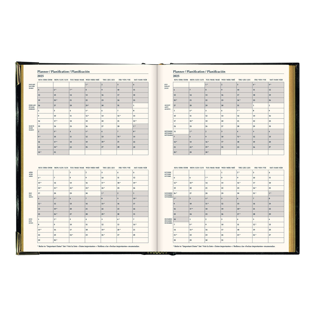 Executive Weekly Planner 2025, Black, CBE512