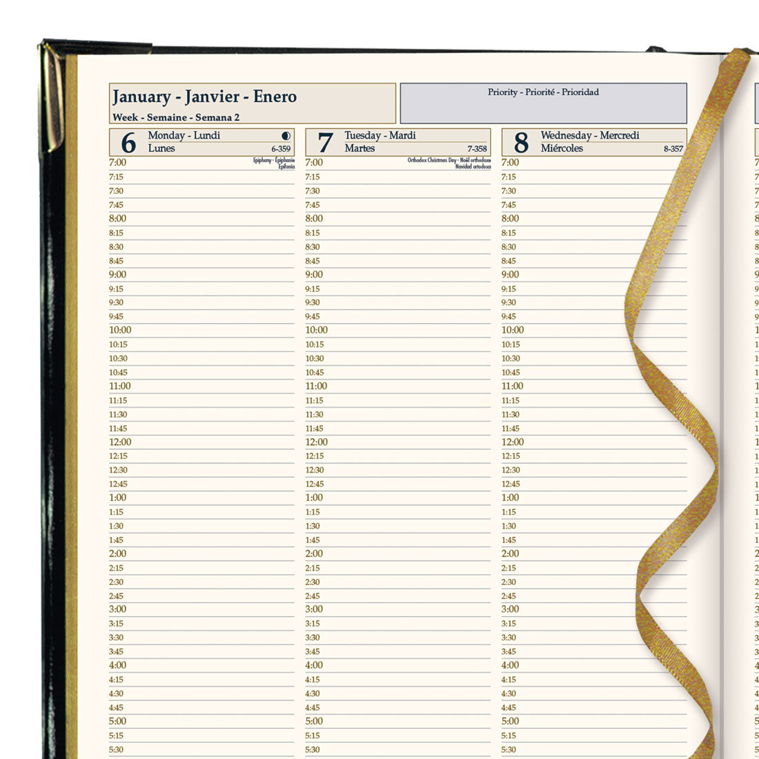 Executive Weekly Planner 2025, Black, CBE512