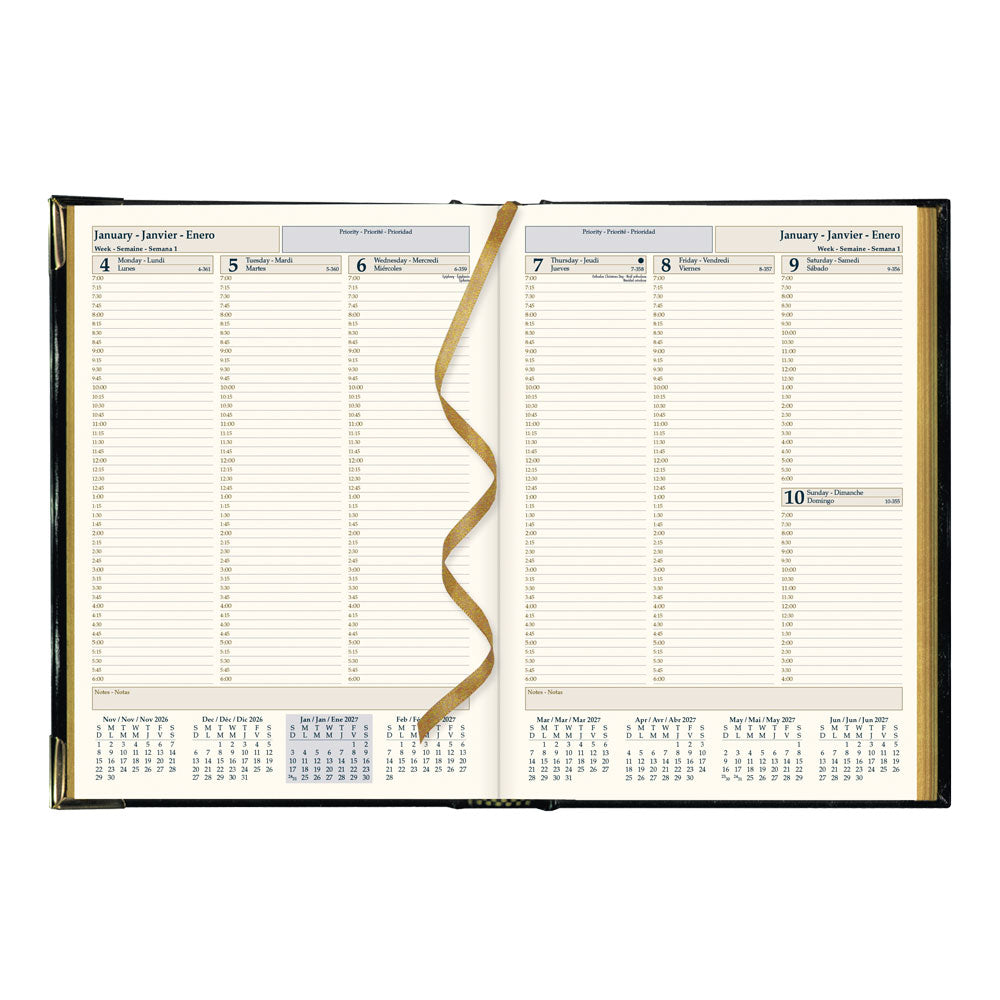 Executive Weekly Appointment Book, 2027, Trilingual, Black CBE512-27 Brownline Canada
