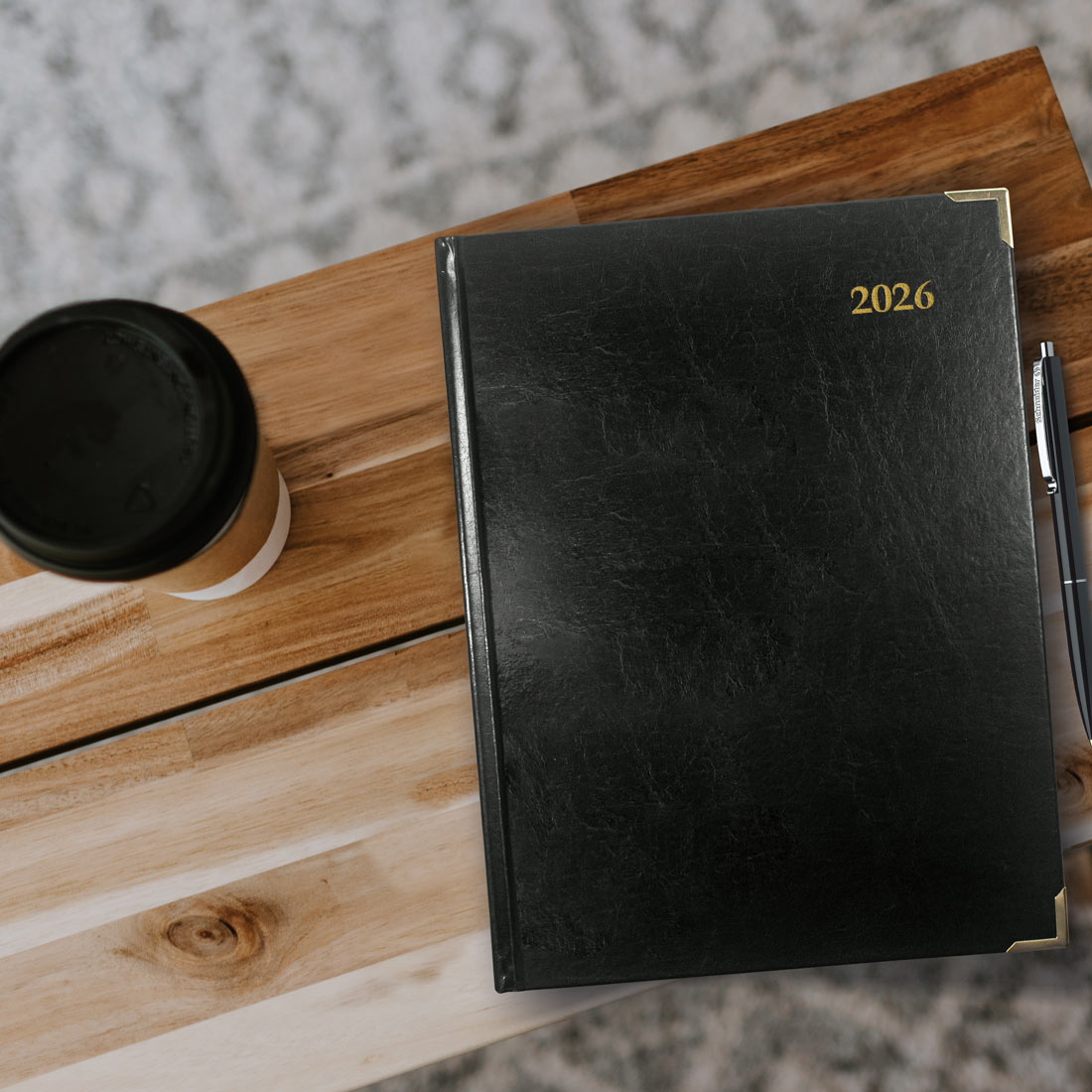 Brownline Executive Daily Planner 2026, Trilingual, Black CBE514-26