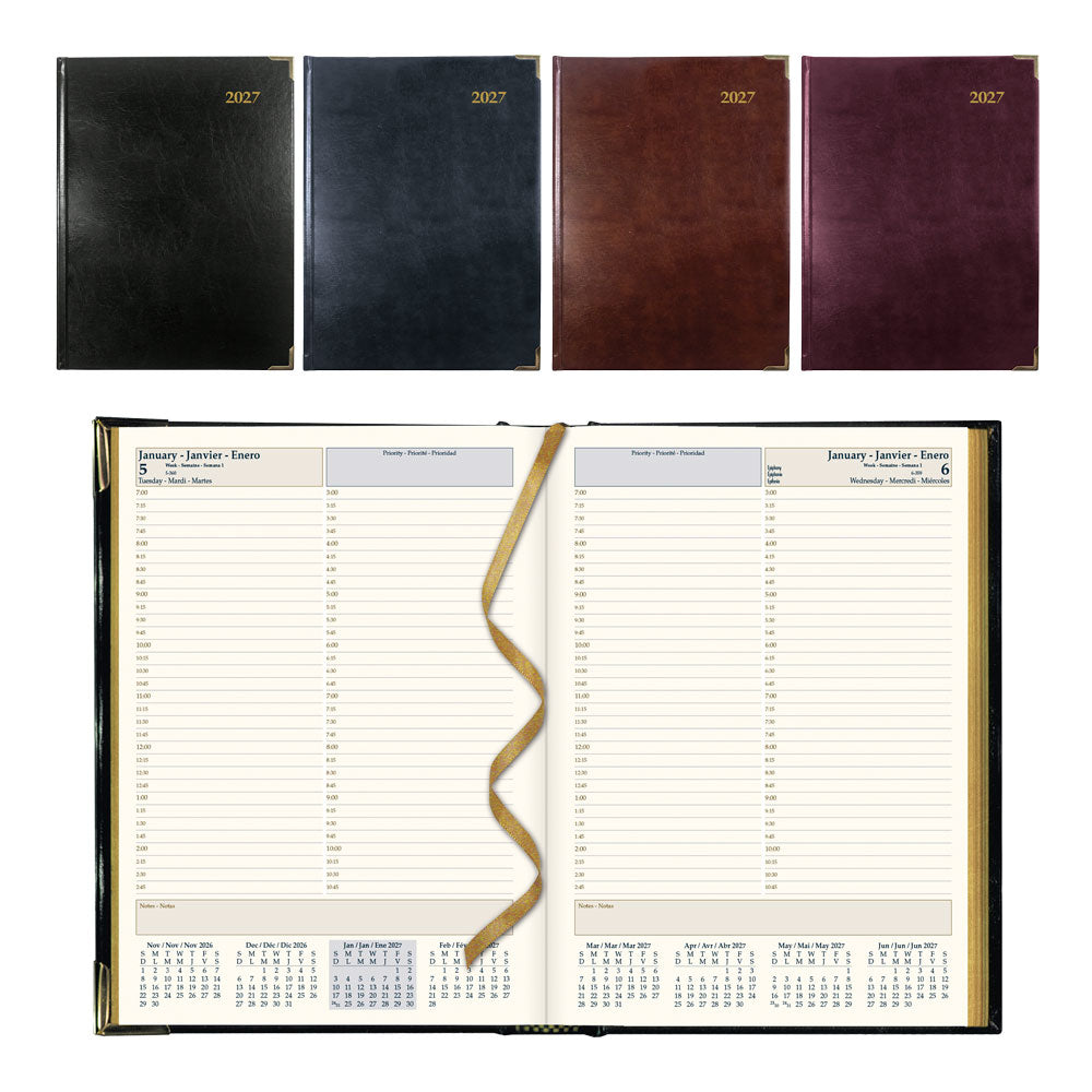 Executive Daily Appointment Book, 2027, Trilingual, Assorted CBE514.ASX-27 Brownline Canada