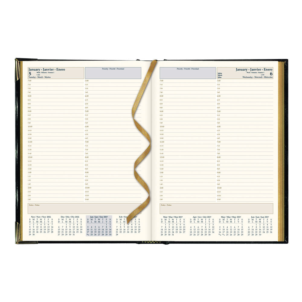 Executive Daily Appointment Book, 2027, Trilingual, Black CBE514-27 Brownline Canada