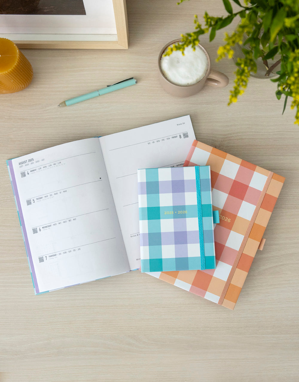 Letts Gingham Planners 2025-2026 - #colour_aqua