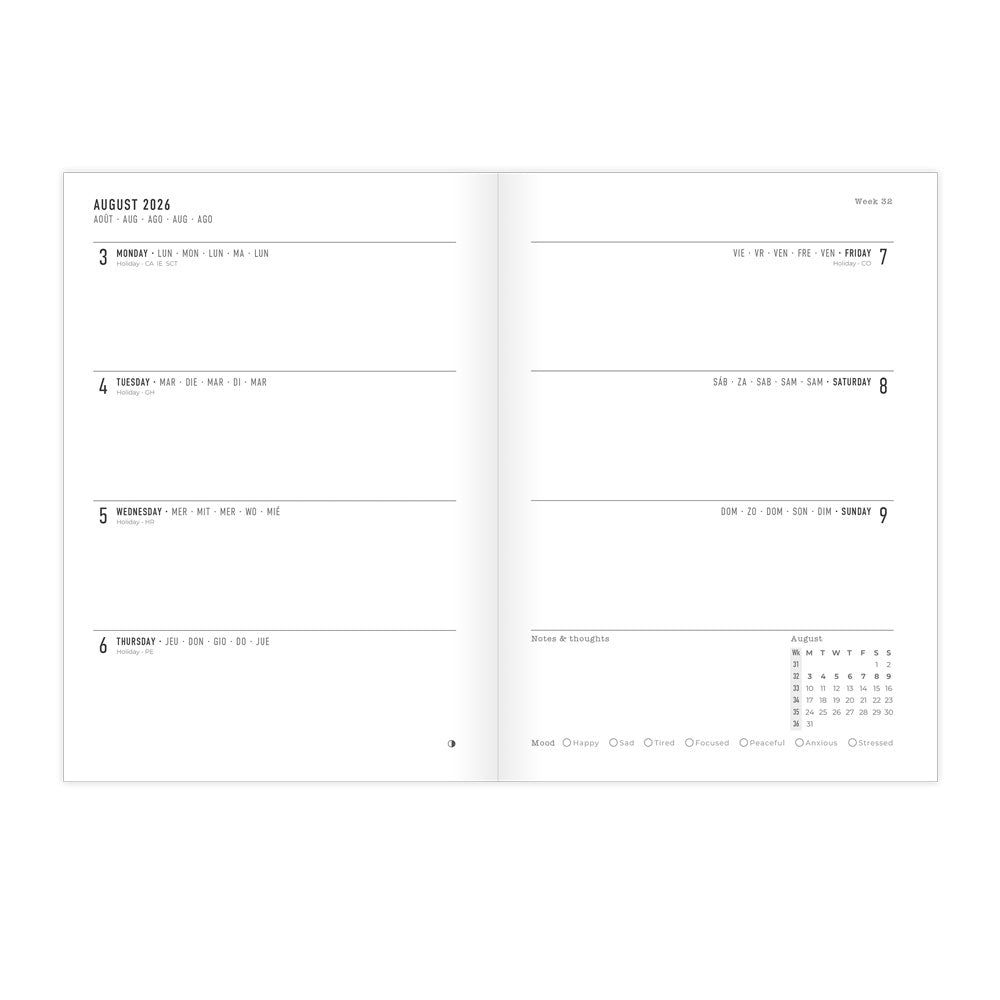 Letts A5 Planners Timeless Layout #colour_gingham-aqua