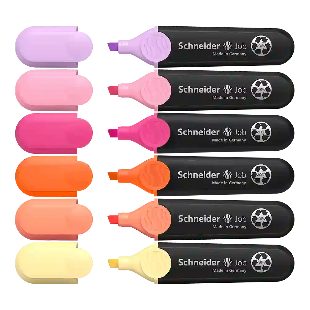 Job Pastel Highlighters, Sunset Dreams, Wallet 6 Pieces - Assorted