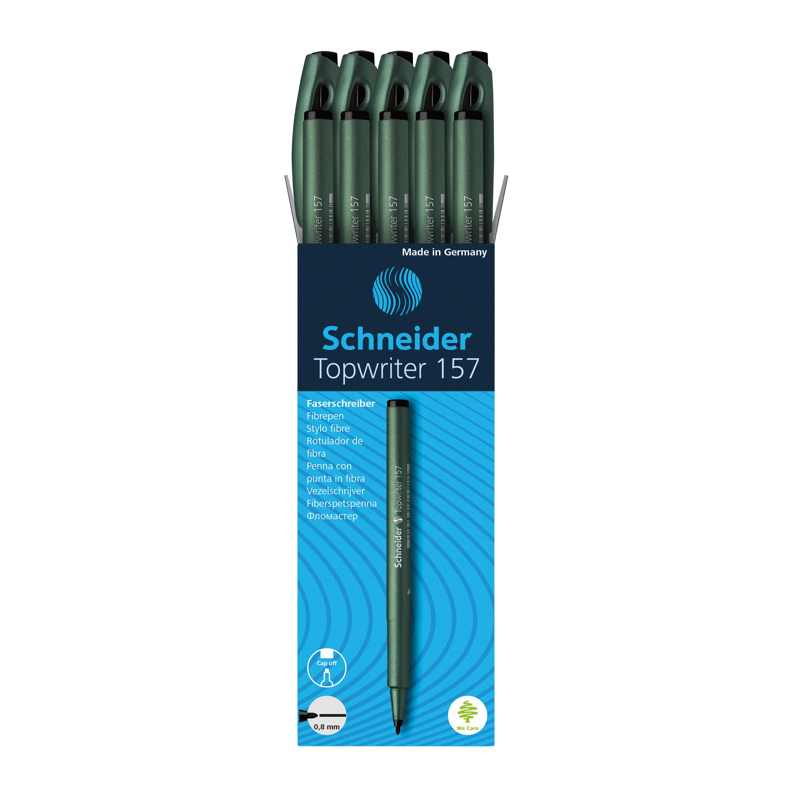 Topwriter 157 Fibre Pen 0.8mm, Box of 10#ink-colour_black