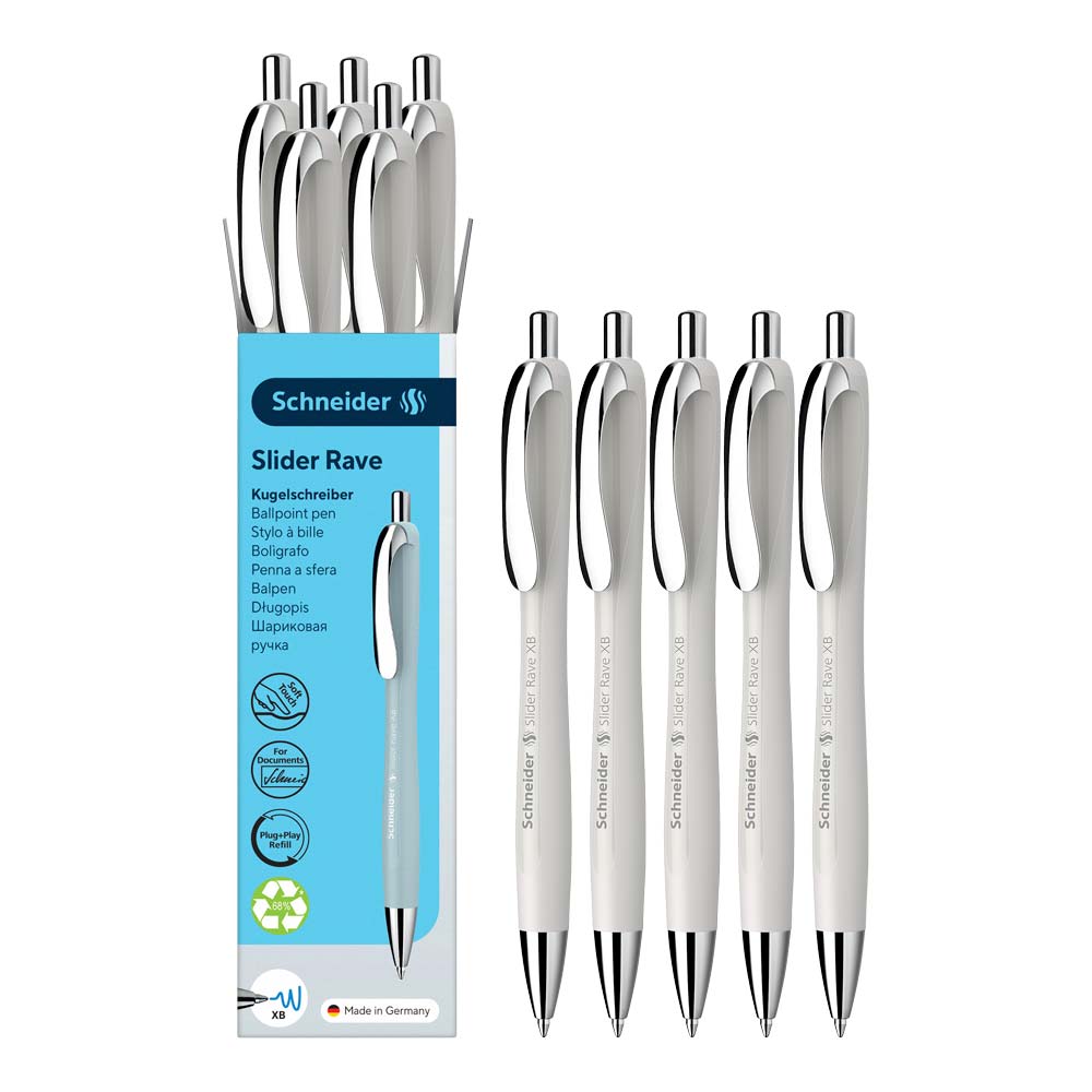 Rave Ballpoint Pen XB, Trend Edition, Box of 5 units#colour_grey