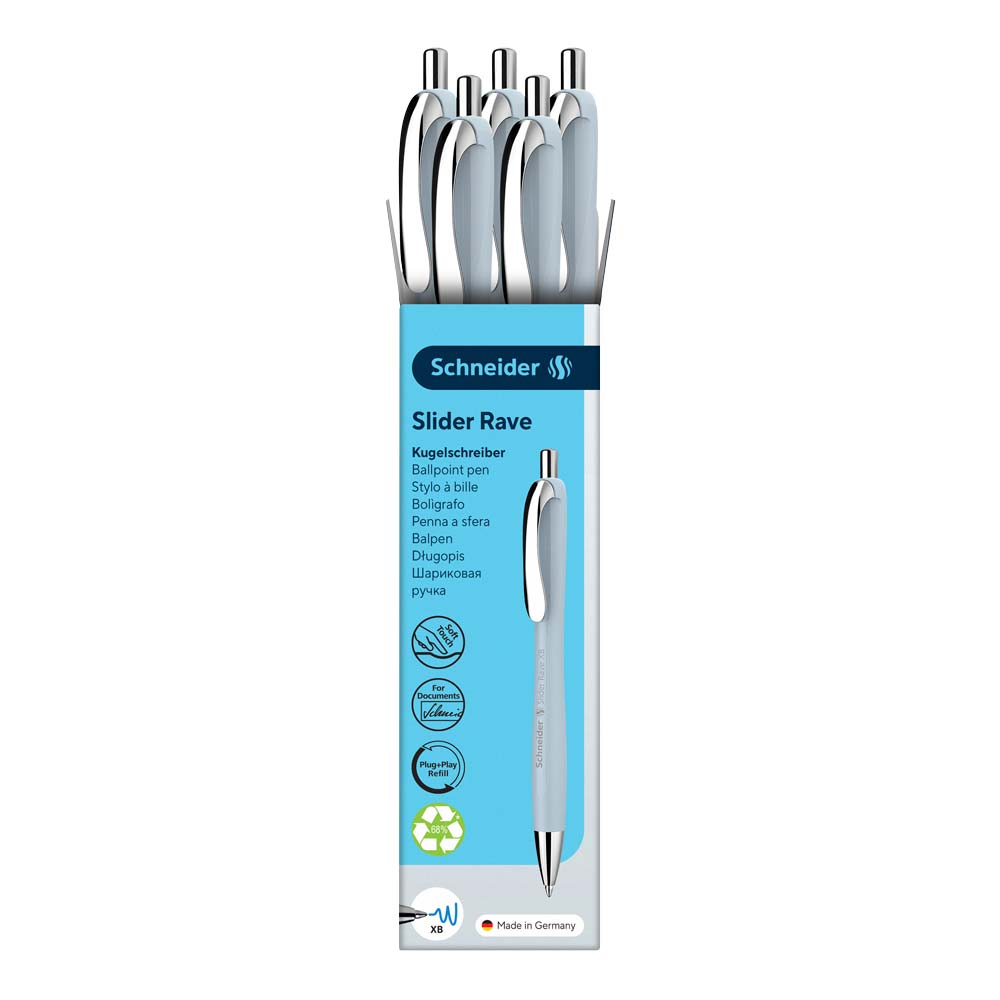 Rave Ballpoint Pen XB, Trend Edition, Box of 5 units#colour_arctic-blue