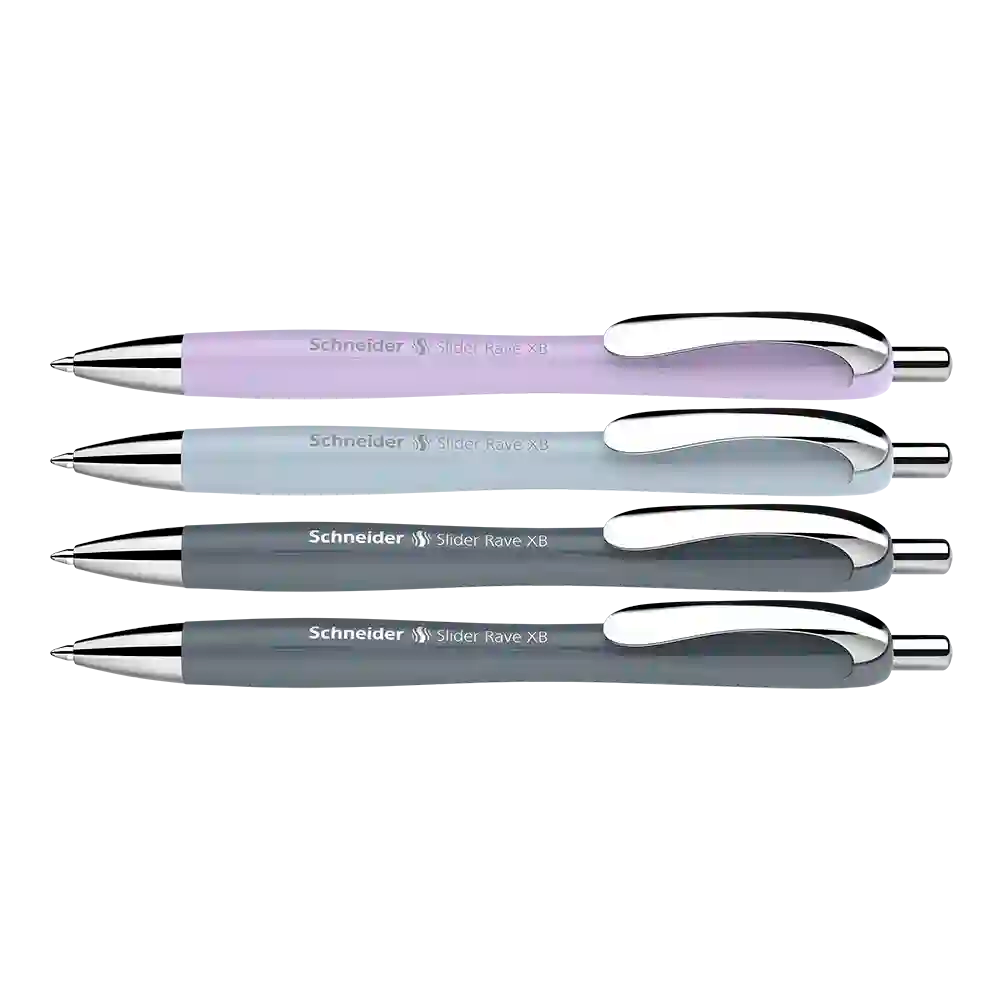 Schneider Rave Retractable Ballpoint Pen XB, Trend 26 Limited Edition, Promo Set of 3 + 1 FREE Pen 132654