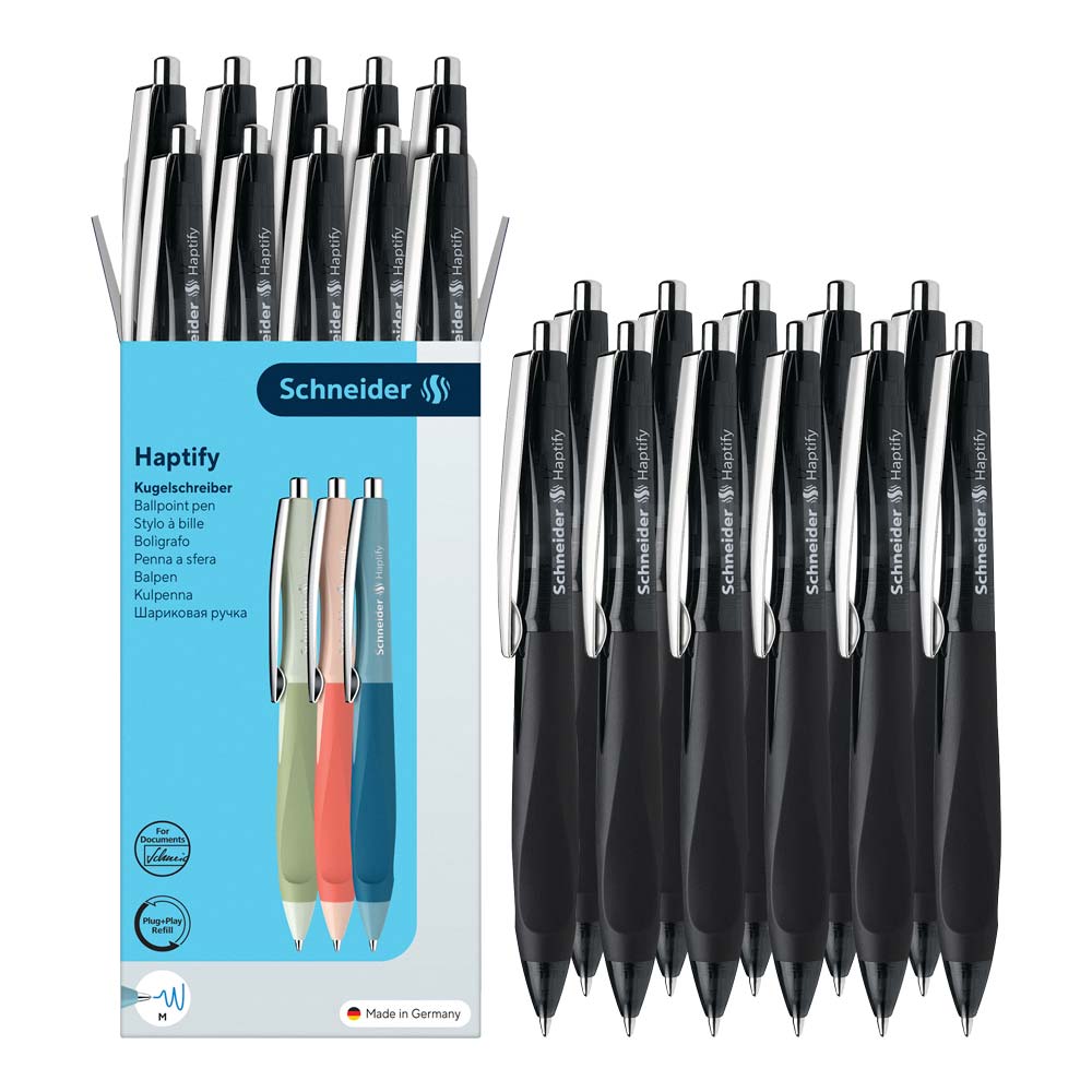 Schneider Haptify Ballpoint Pens M, Box of 10#colour_black