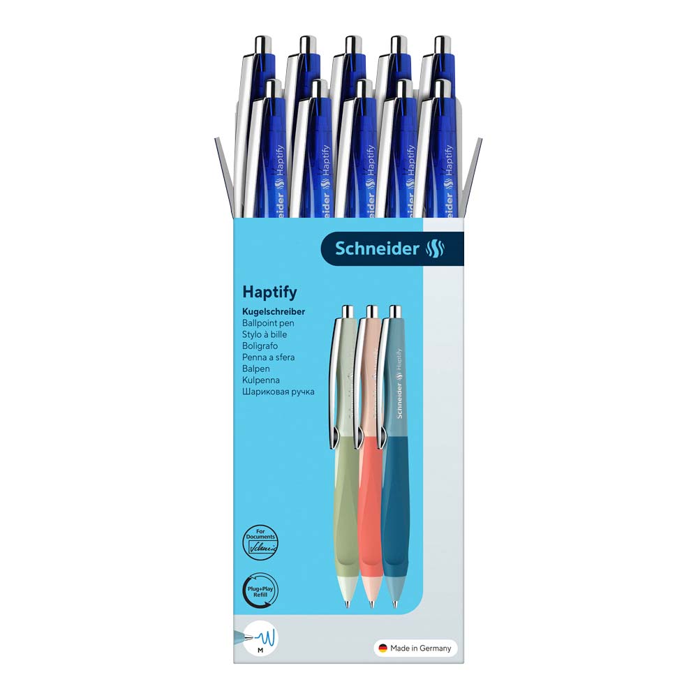 Schneider Haptify Ballpoint Pens M, Box of 10#colour_blue