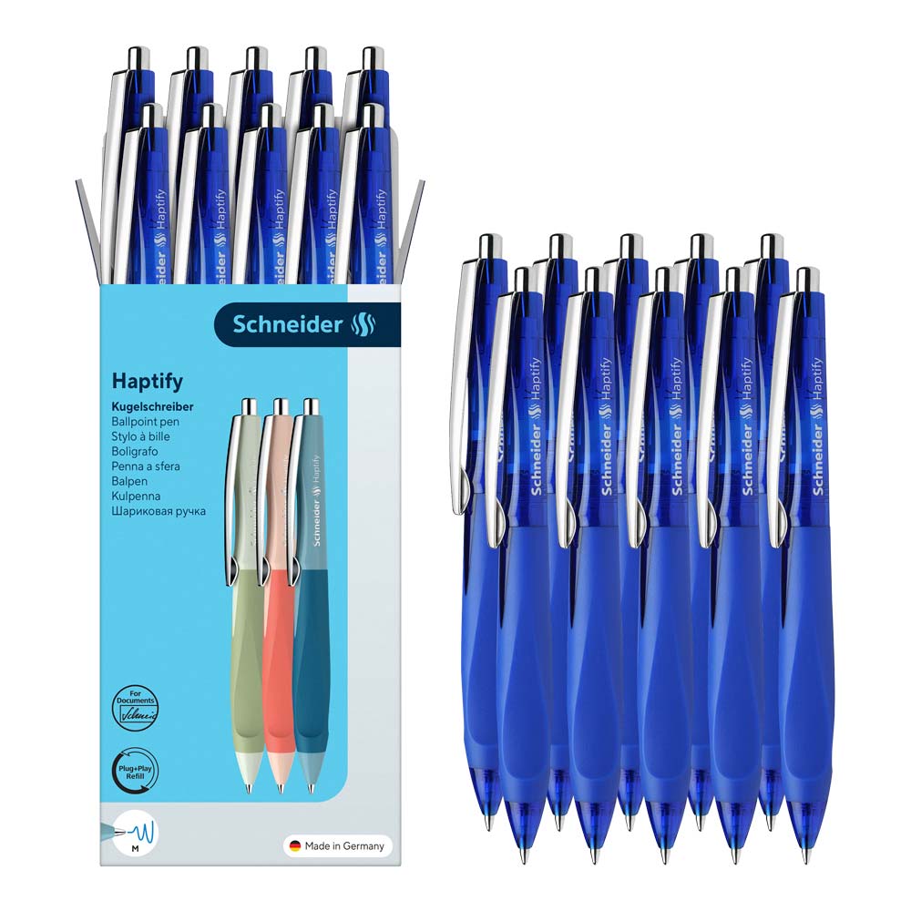 Schneider Haptify Ballpoint Pens M, Box of 10#colour_blue