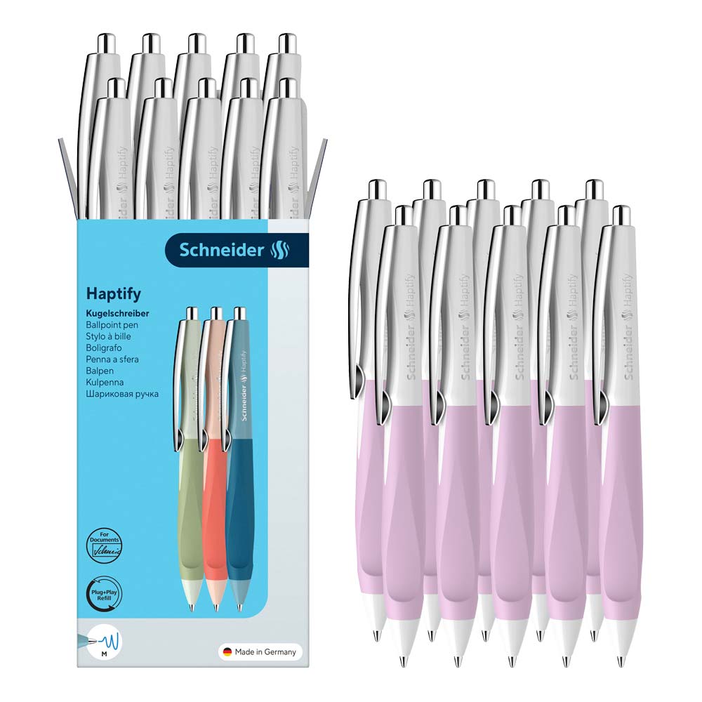 Schneider Haptify Ballpoint Pens M, Box of 10#colour_white-lilac