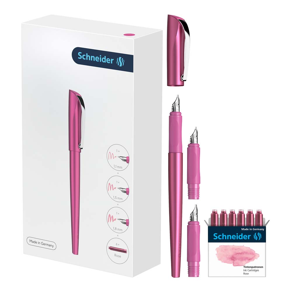 Stylo à plume pour calligraphie Callissima, Rose Métallique - Coffret cadeau, 143809