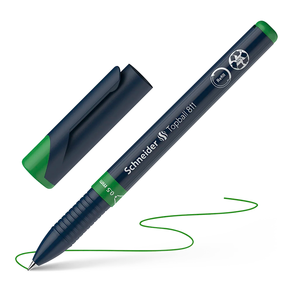 Topball 811 Rollerball 0.5mm, Box of 10#ink-colour_green