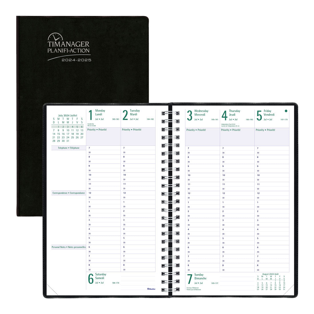 Timanager® Academic Weekly Planner 2024-2025, Bilingual, CA5918.81BT