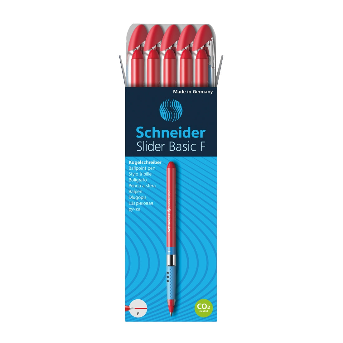 Slider BASIC Ballpoint Pens F, Box of 10#ink-colour_red