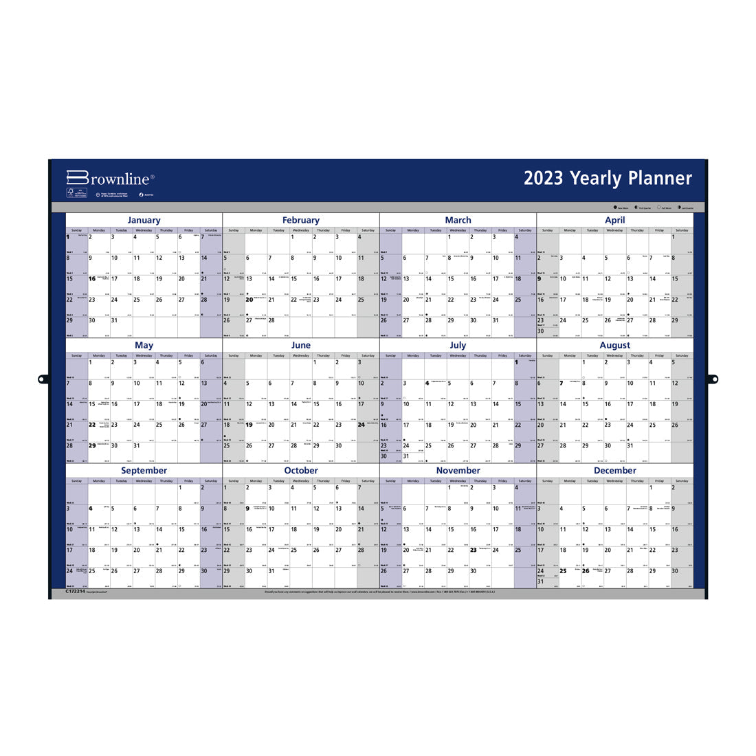 Yearly Wall Calendar 2024