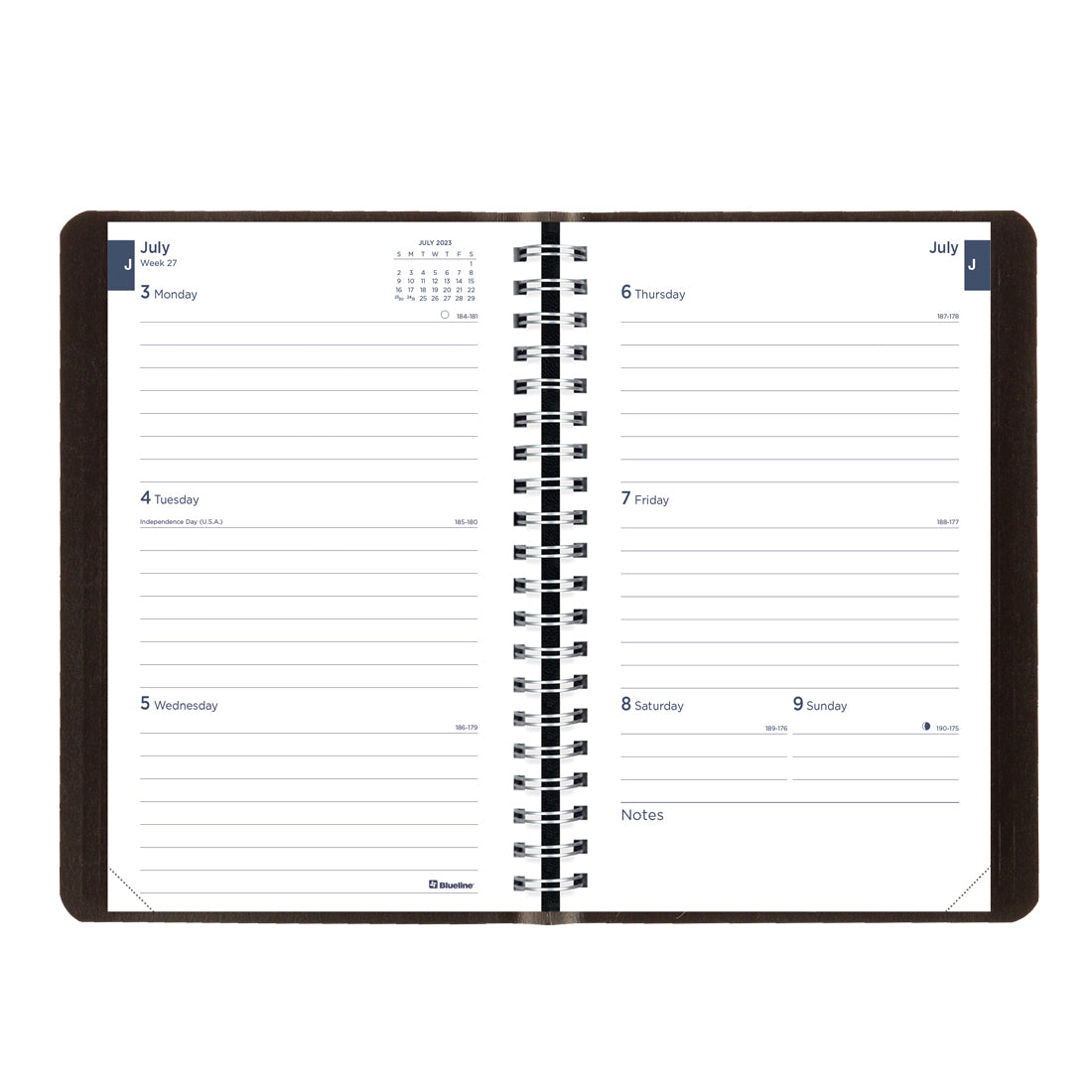 Academic Weekly Planner 2023-2024 - Black - English