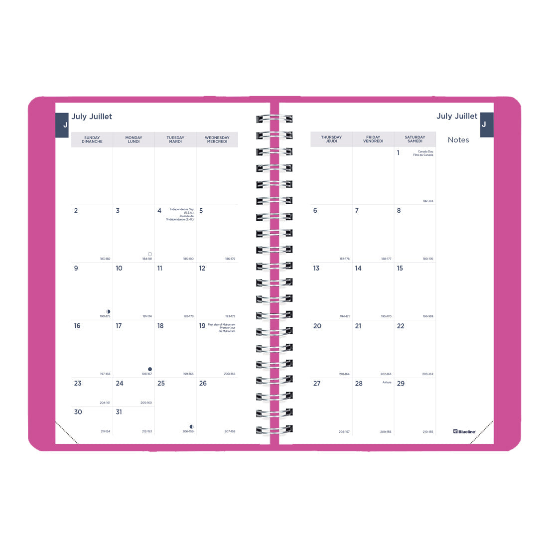 Academic Weekly Planner Fashion 2023-2024 - Bilingual#colour_pink