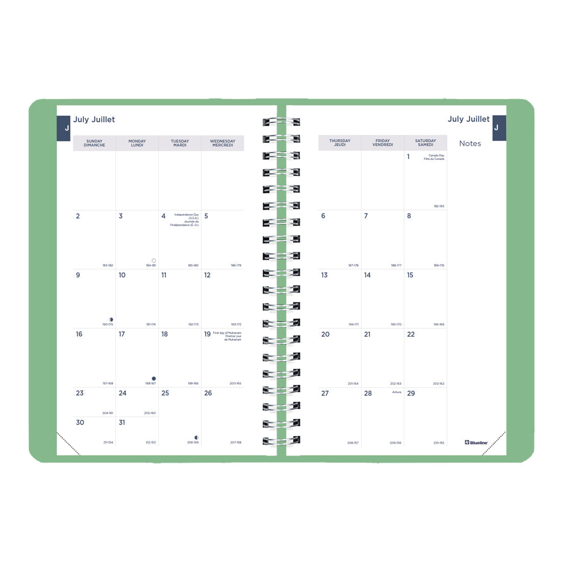 Academic Weekly Planner Fashion 2023-2024 - Bilingual#colour_mint-green