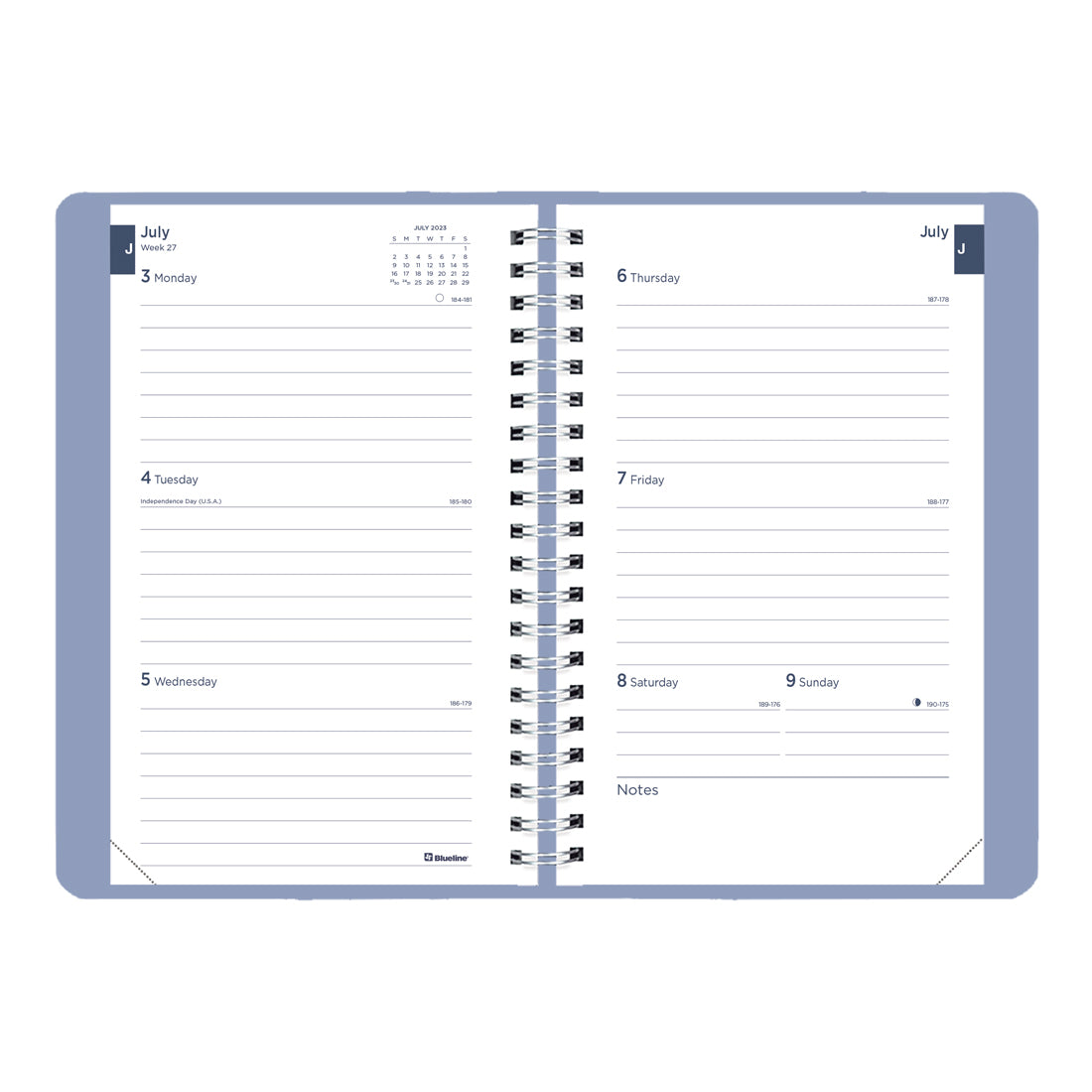 Academic Weekly Planner Fashion 2023-2024 - English#colour_cloud-blue