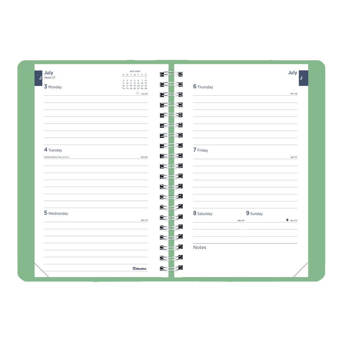 Academic Weekly Planner Fashion 2023-2024 - English#colour_mint-green