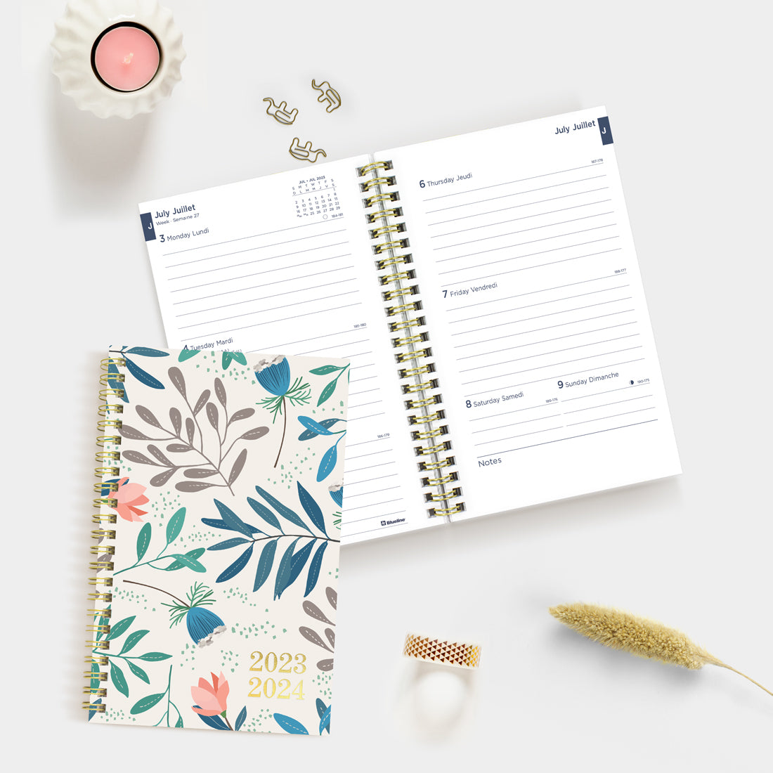 Academic Weekly Planner Foliage 2023-2024 - Bilingual#colour_foliage-flowers