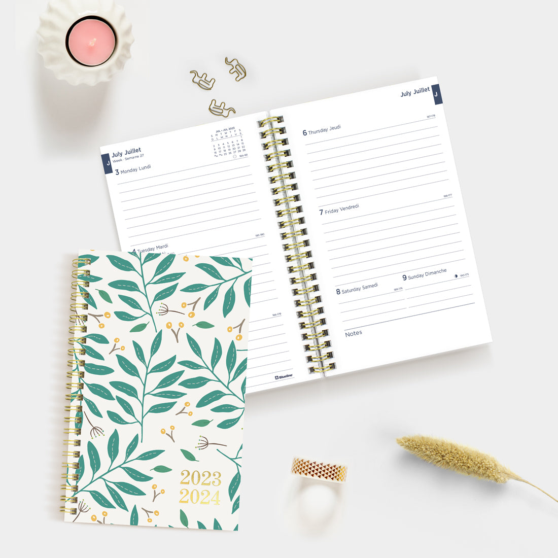 Academic Weekly Planner Foliage 2023-2024 - Bilingual#colour_foliage-leaves