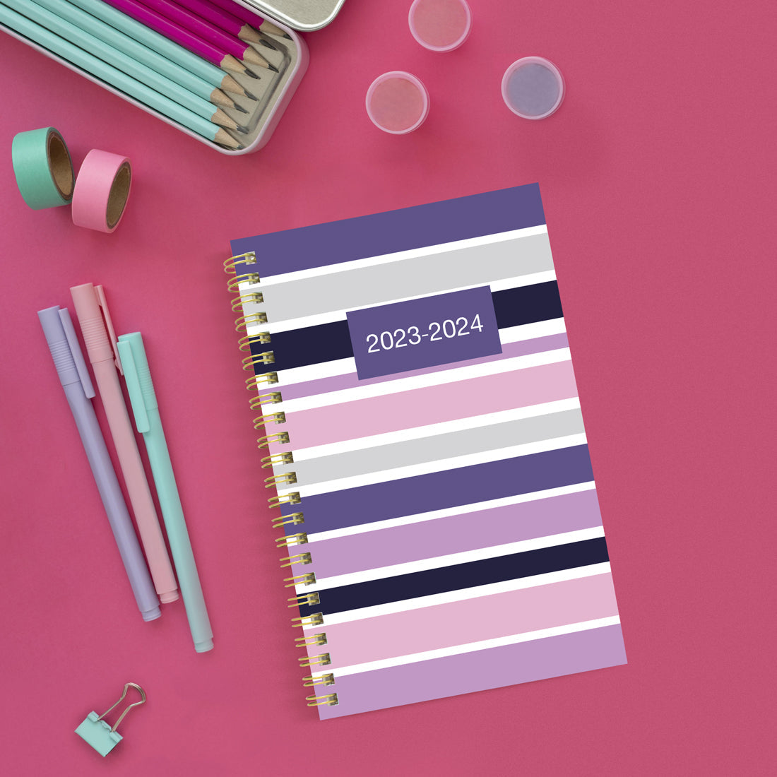 Academic Weekly Planner Geo 2023-2024 - English#colour_stripes