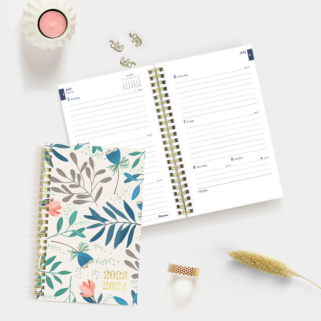 Academic Weekly Planner Foliage 2023-2024 - English#colour_foliage-flowers