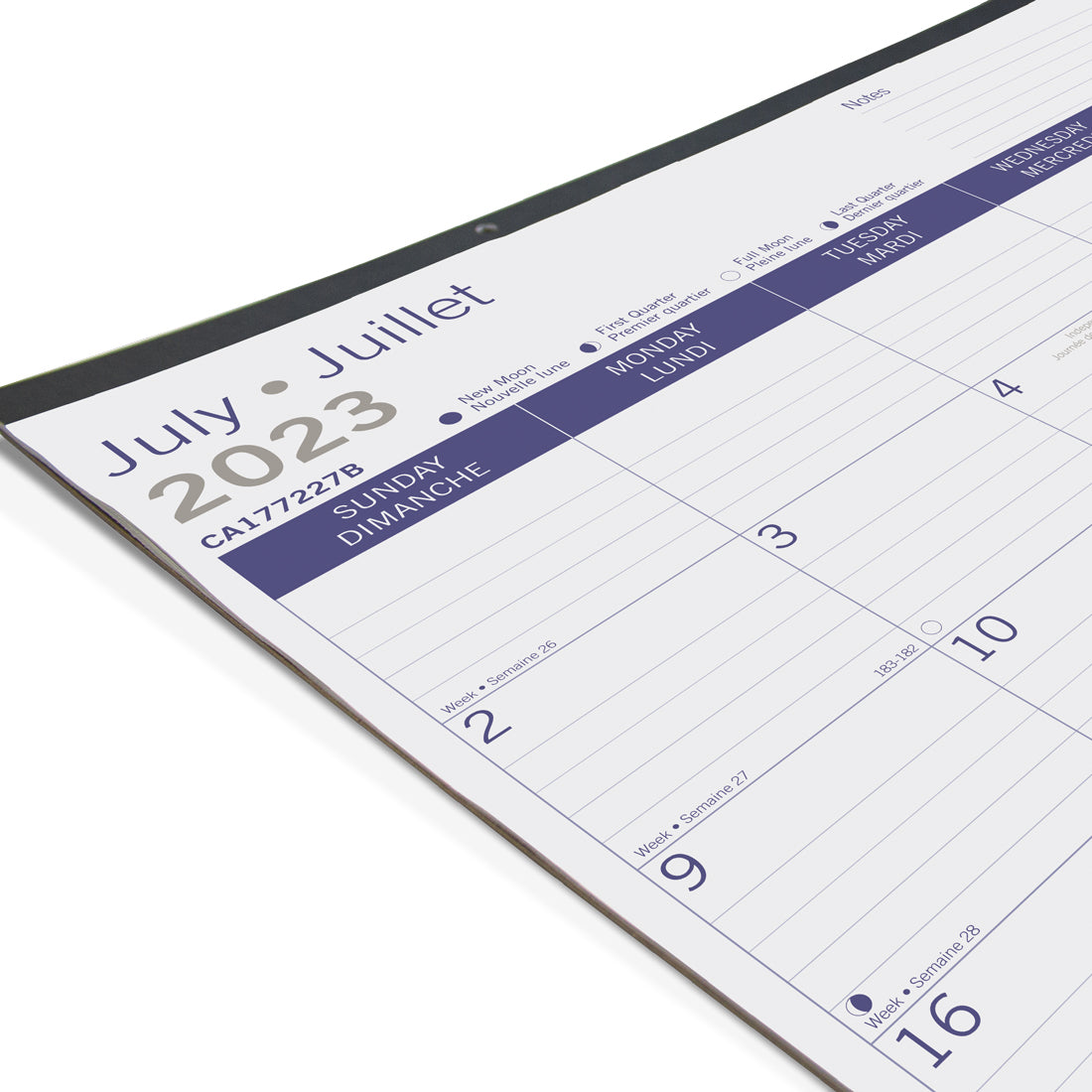 DuraGlobe™ Academic Monthly Desk Pad 2023-2024 - Bilingual