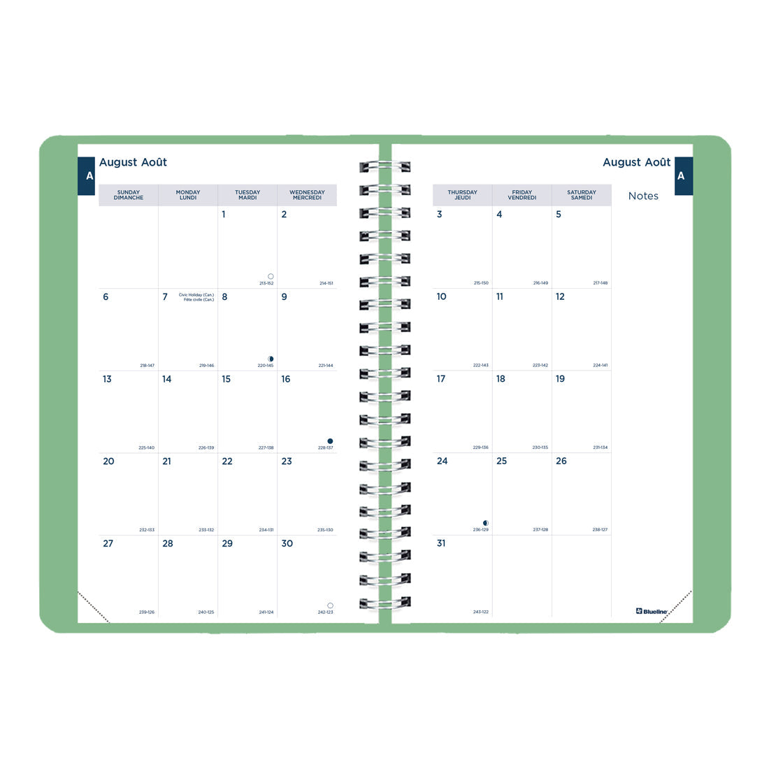 Academic Daily Planner 2023-2024 - Bilingual#colour_mint-green