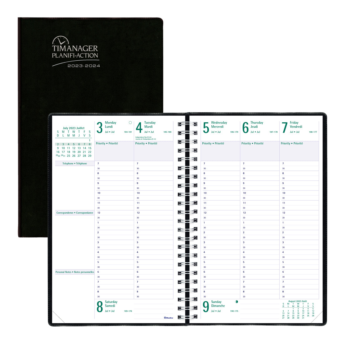Timanager® Academic Weekly Planner 2023-2024, Bilingual