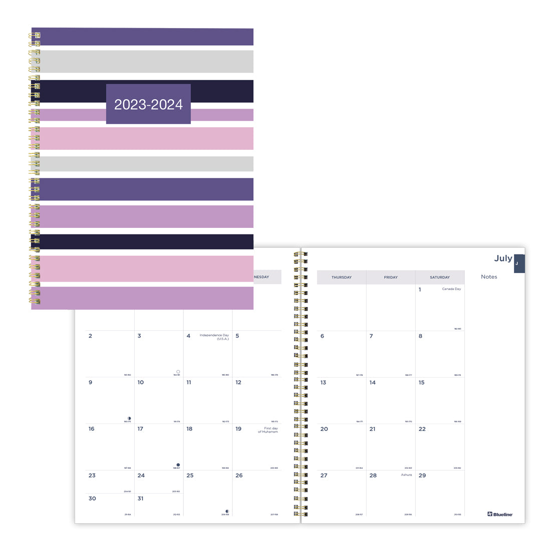 Academic Monthly Planner Geo 2023-2024 - English#colour_stripes